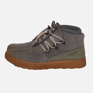 FORSAKE Lucie Suede Gunmetal Slip On Lace Up Casual Shoes Size 8